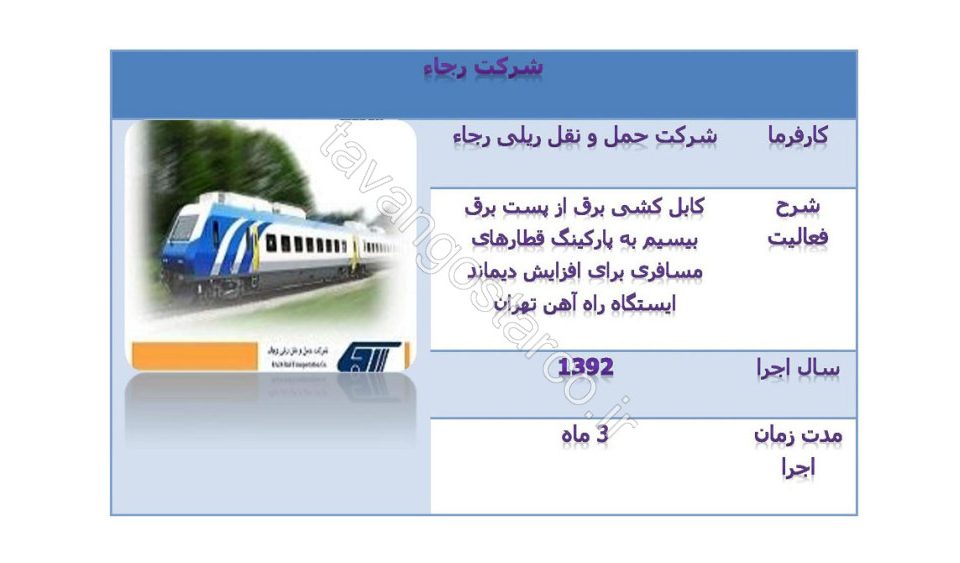 افزایش دیماند پارکینگ های مسافربری شرکت حمل ونقل ریلی رجا